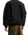 Diesel classic black nylon bomber jacket with zip and side pockets