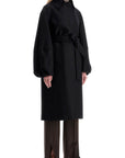 Harris Wharf London pressed wool robe coat with nine words