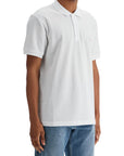 Moschino white cotton polo with delicate embroidery