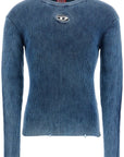 Diesel blue peacoat vertical ribbed cotton sweater