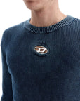 Diesel blue peacoat vertical ribbed cotton sweater