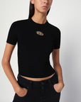 Diesel Black ribbed short-sleeve M-Valari sweater