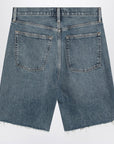 AGOLDE Raw-cut blue denim shorts