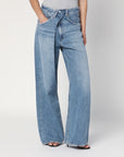 AGOLDE Wide blue Vana Fold jeans with washed effect