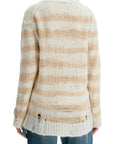 Acne Studios striped distressed cardigan with