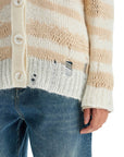 Acne Studios striped distressed cardigan with