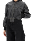 Acne Studios aged leather bomber jacket with distressed treatment