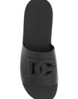 Dolce & Gabbana leather slides with dg cut-out