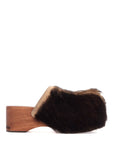 Acne Studios wooden clogs in pony hair