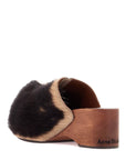 Acne Studios wooden clogs in pony hair