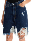 Acne Studios denim destroyed bermuda shorts for