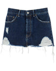 Acne Studios destroyed denim mini skirt