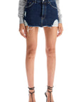 Acne Studios destroyed denim mini skirt