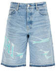 Amiri denim logo varsity bermuda shorts