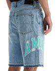 Amiri denim logo varsity bermuda shorts