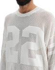 Amiri neck perforated knit sweater