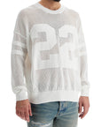 Amiri neck perforated knit sweater