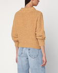 ISABEL MARANT Caramel-coloured Romane sweater with cable knit