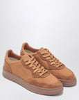 AUTRY Brown Medalist sneakers in nappa and suede