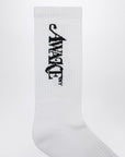 Awake NY White cotton socks with logo