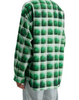 Acne Studios green checkered cotton flannel shirt