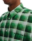 Acne Studios green checkered cotton flannel shirt