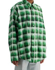 Acne Studios green checkered cotton flannel shirt