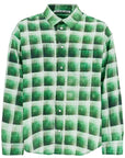 Acne Studios green checkered cotton flannel shirt