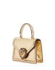 Dolce & Gabbana gold nappa shoulder bag with crystal heart and chain strap