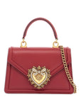 Dolce & Gabbana red poppy leather shoulder and crossbody bag with heart motif