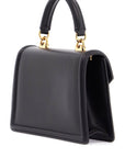 Dolce & Gabbana black calfskin shoulder bag with rhinestone details and gold chain