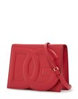 Dolce & Gabbana red calfskin shoulder bag with 3d logo