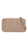 Dolce & Gabbana taupe leather shoulder bag with gold zip