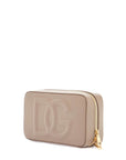 Dolce & Gabbana taupe leather shoulder bag with gold zip