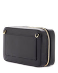 Dolce & Gabbana black calfskin shoulder bag with embossed logo and adjustable strap