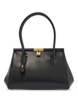 Dolce & Gabbana black calfskin handbag with snap closure