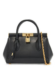 Dolce & Gabbana black calfskin handbag with gold chain