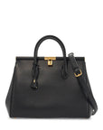 Dolce & Gabbana black calfskin top handle bag with classic and structured shoulder strap