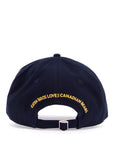 Dsquared2 navy blue cotton adjustable baseball cap with embroidered patch