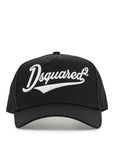 Dsquared2 black adjustable curved brim embroidered baseball cap