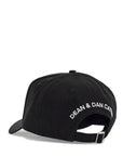 Dsquared2 black adjustable curved brim embroidered baseball cap