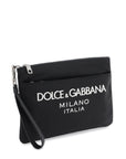 Dolce & Gabbana nylon pouch with rubberized logo