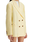 Blaze Milano light yellow linen oversized blazer