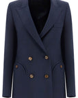 Blaze Milano navy blue virgin wool single-breasted blazer