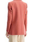 Blaze Milano coral linen single-breasted blazer with turtle style buttons