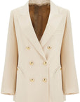 Blaze Milano ivory double-breasted viscose blazer