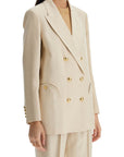 Blaze Milano ivory double-breasted viscose blazer