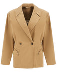 Blaze Milano beige double-breasted cotton blazer