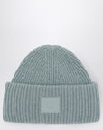 Acne Studios Dusty blue large face logo beanie - Yak