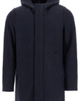 Harris Wharf London hooded wool coat in boiled wool